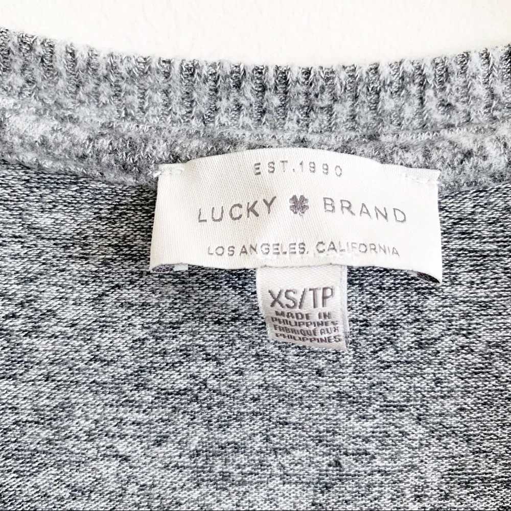 Lucky Brand Cloud Jersey V Neck Tunic Shirt gray - Picture 6 of 13